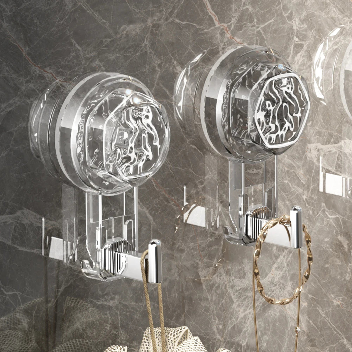 Suction Cup Hooks - No-Drill Self-Adhesive Wall for Bathroom and Kitchen