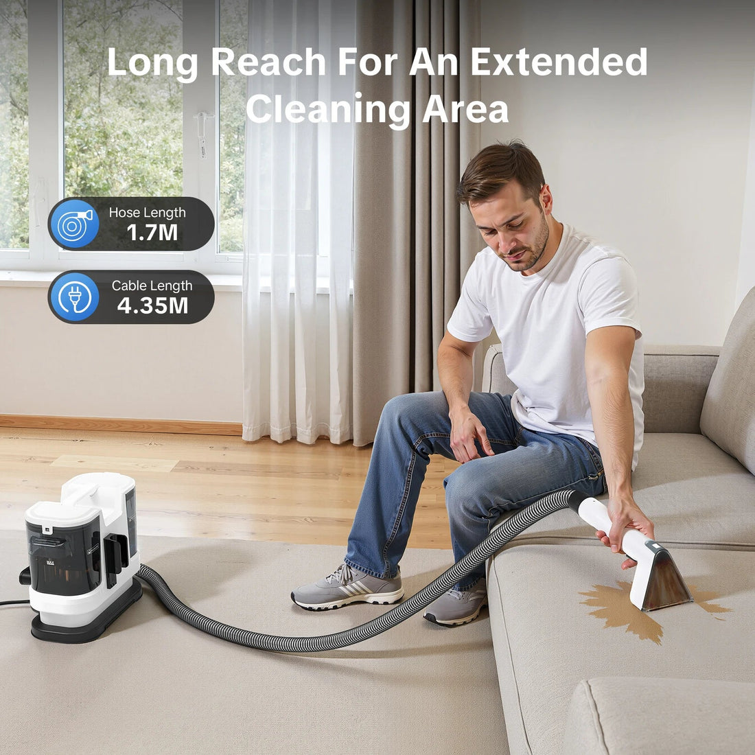 V46°farpet Cleaner - 800W Hot Water Deep Clean with Strong Suction