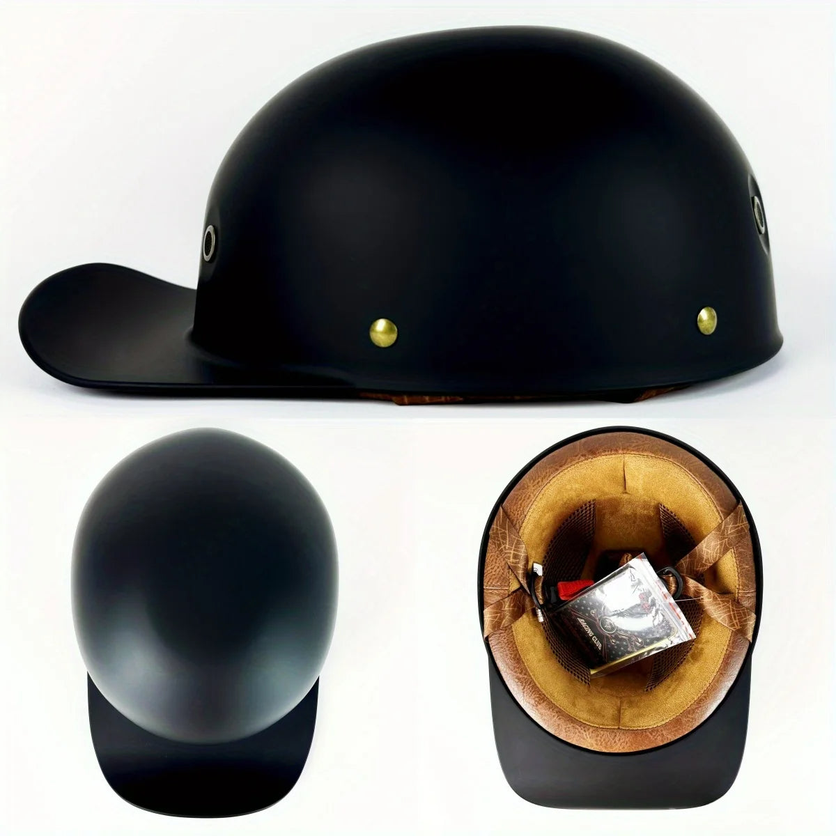 Vintage Retro Half Helmet - Universal Motorcycle and E-Bike Riding Gear