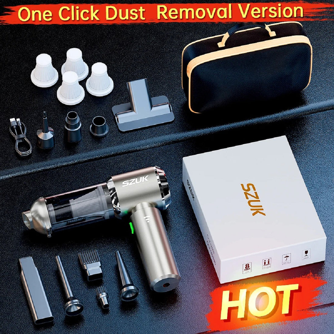 Mini Wireless Car Vacuum - Portable Handheld Cleaner with Powerful Suction
