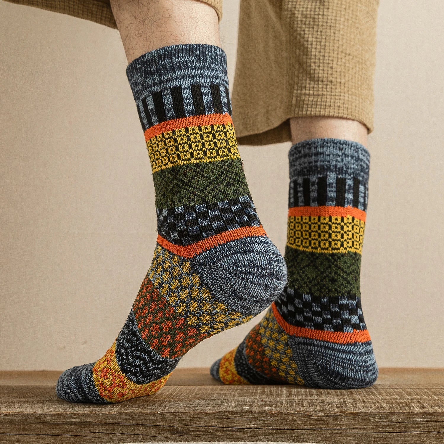 5 Pairs Warm Winter Socks - Thick Vintage
