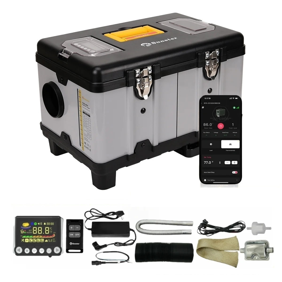 Tb10 8KW Diesel Air Heater - 12v/24v/230v LCD and Bluetooth for Car/rv/camper