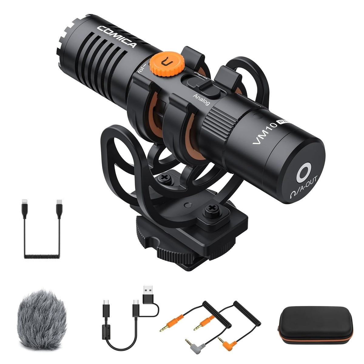 Pro Shotgun Microphone - On-Camera Cardioid Mic with Shock Mount