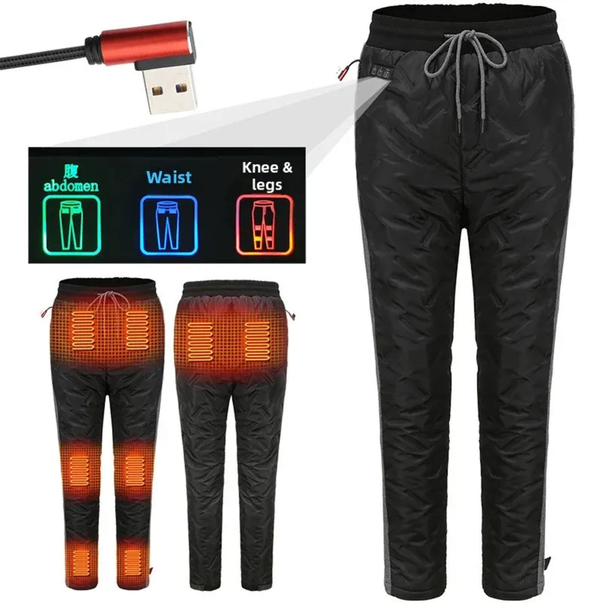 Heated Fleece Pants - USB Thermal Winter Trousers