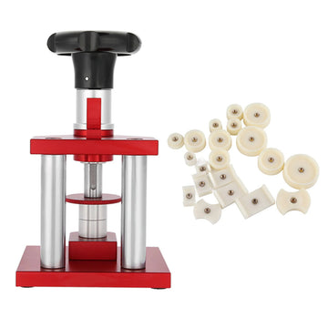 Screw-Type Watch Case Press Tool - Crystal Bezel Back Cover with 20 Dies