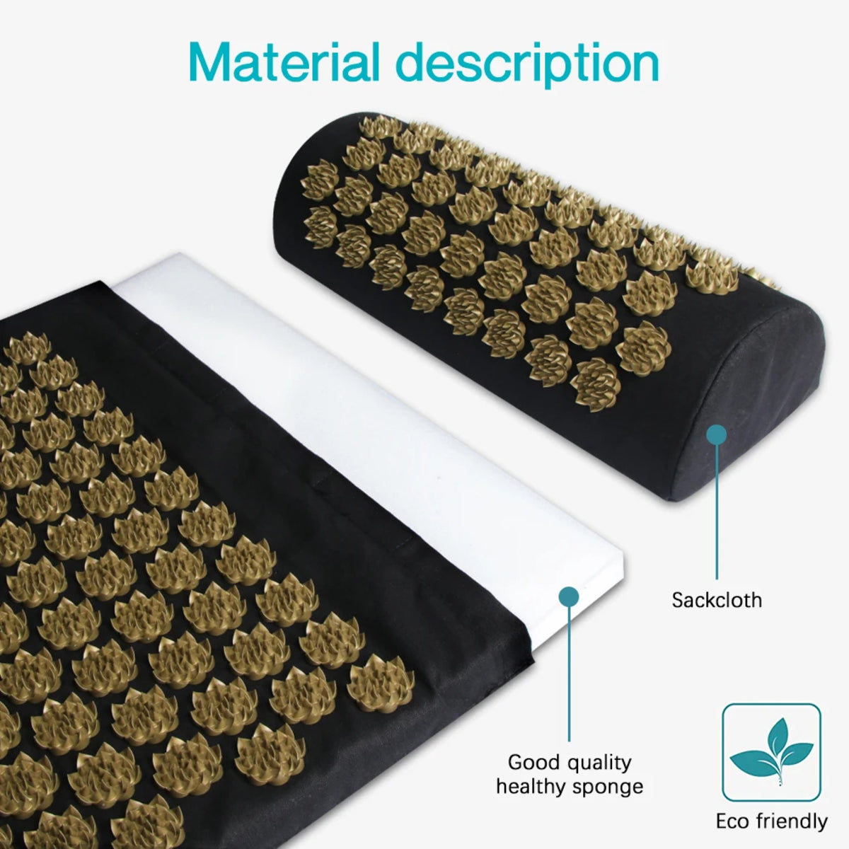 Shiatsu Acupressure Mat - Spike Massage Pad Pillow for Yoga and Fitness