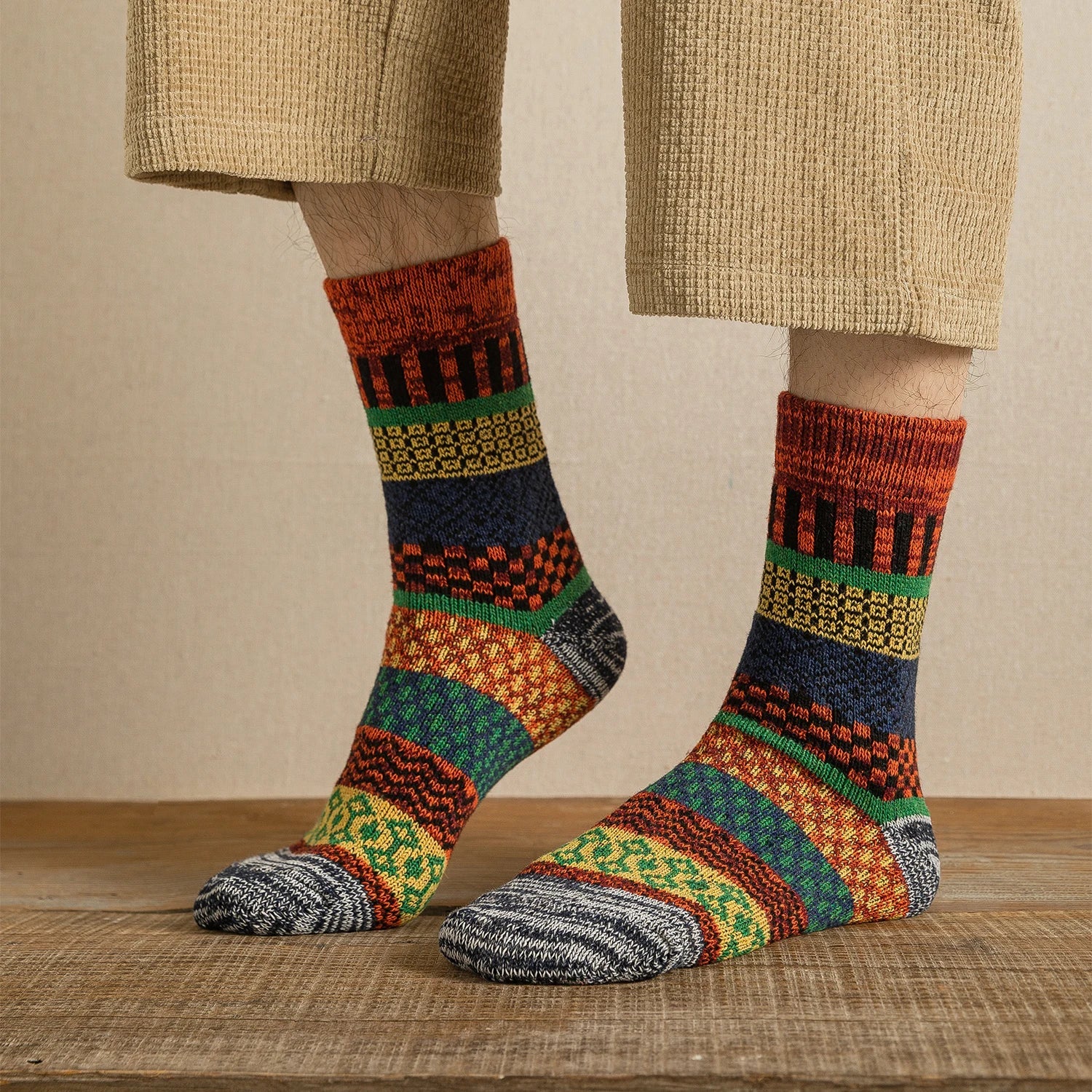 5 Pairs Warm Winter Socks - Thick Vintage
