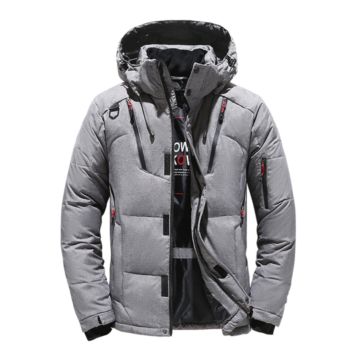 Men's Down Jacket - Hooded White Duck Warm Winter Coat