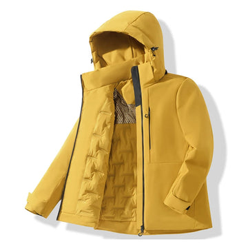 Unisex Waterproof Fleece Jacket - Winter Windproof Thermal Raincoat