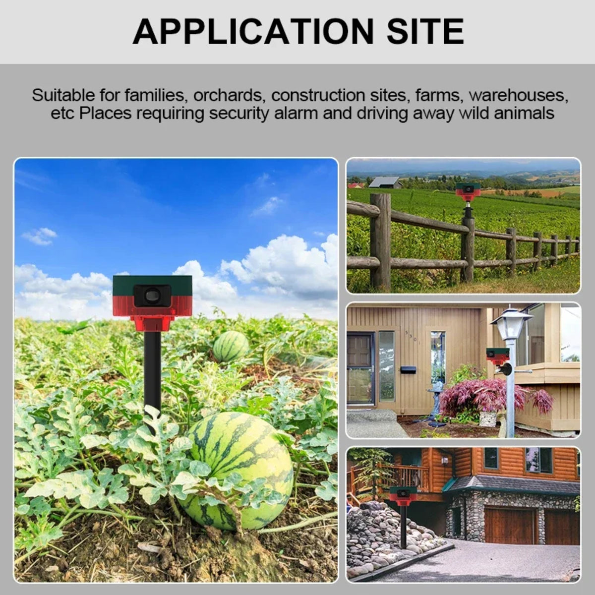 Solar Motion Sensor Alarm - Outdoor Waterproof Animal Deterrent with Loud Siren