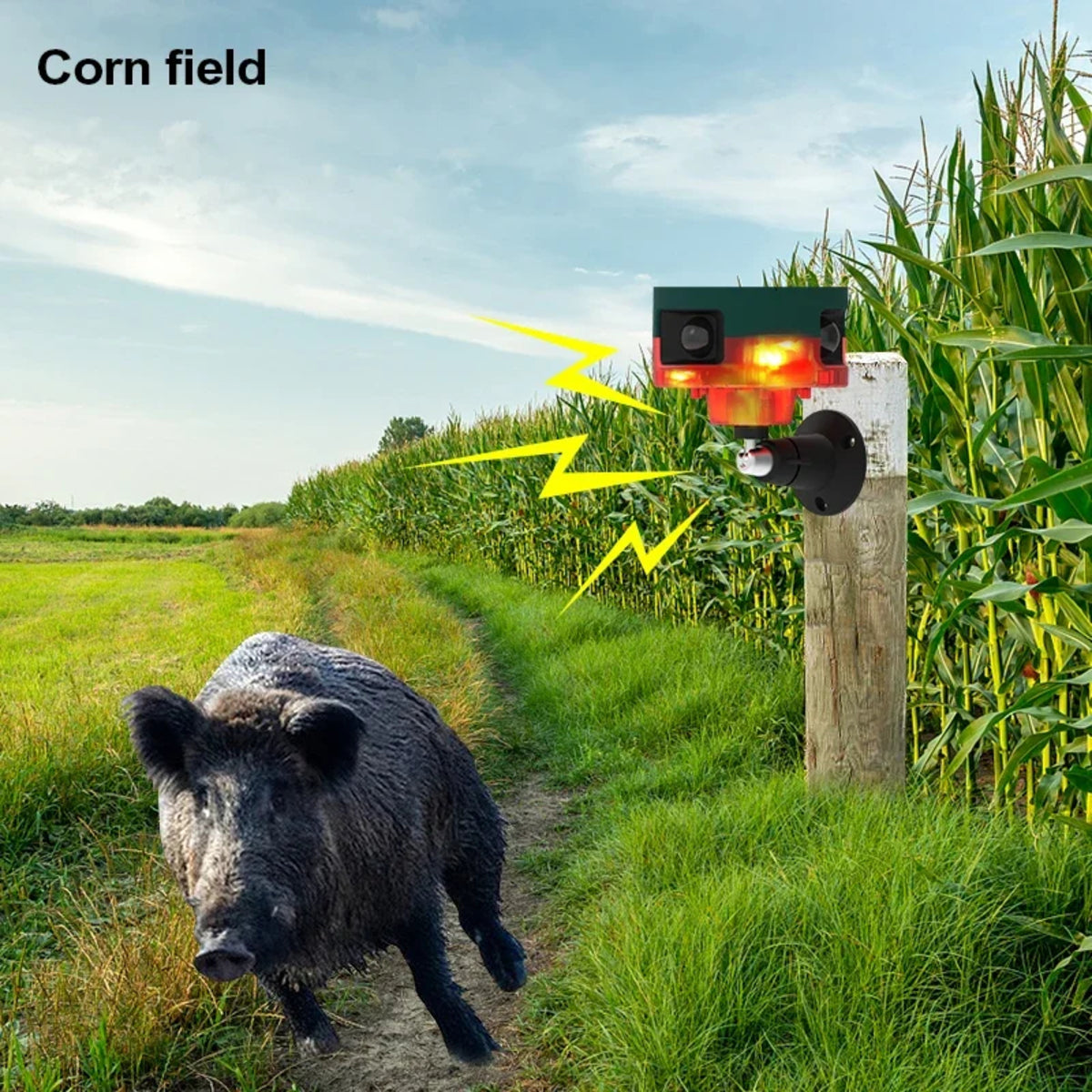 Solar Motion Sensor Alarm - Outdoor Waterproof Animal Deterrent with Loud Siren
