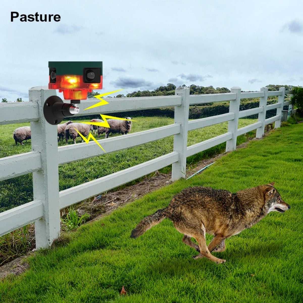 Solar Motion Sensor Alarm - Outdoor Waterproof Animal Deterrent with Loud Siren