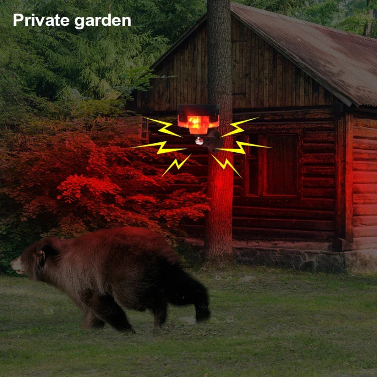Solar Motion Sensor Alarm - Outdoor Waterproof Animal Deterrent with Loud Siren