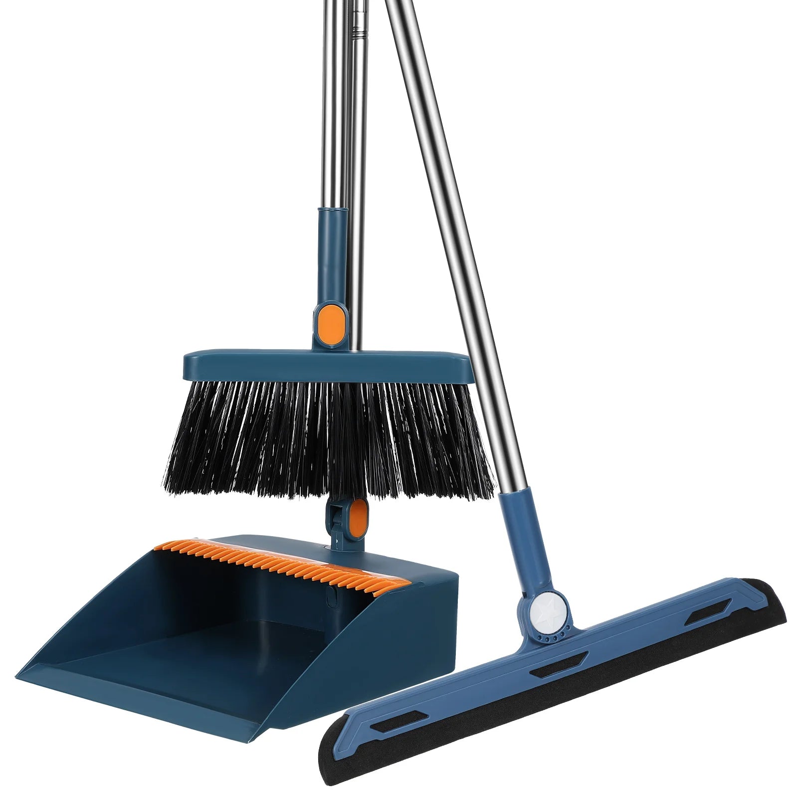 Folding Broom Dustpan Set - Handheld Sweeping for Indoor Cleaning