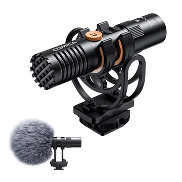 Pro Shotgun Microphone - On-Camera Cardioid Mic with Shock Mount