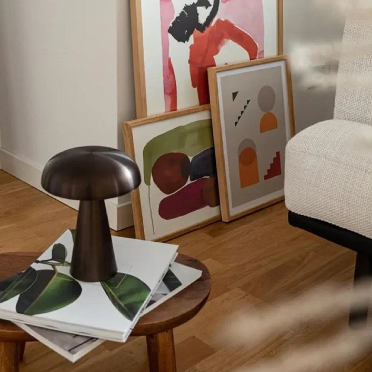 Danish Mushroom Table Lamp - Rechargeable LED Touch Nordic Light
