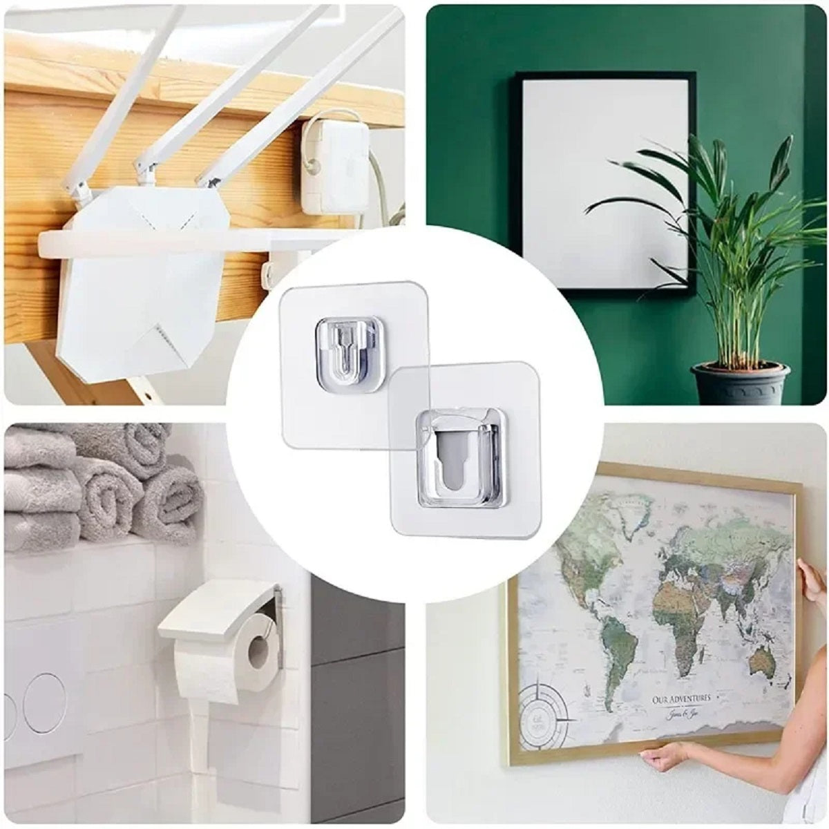 Double Sided Adhesive Wall Hooks Transparent