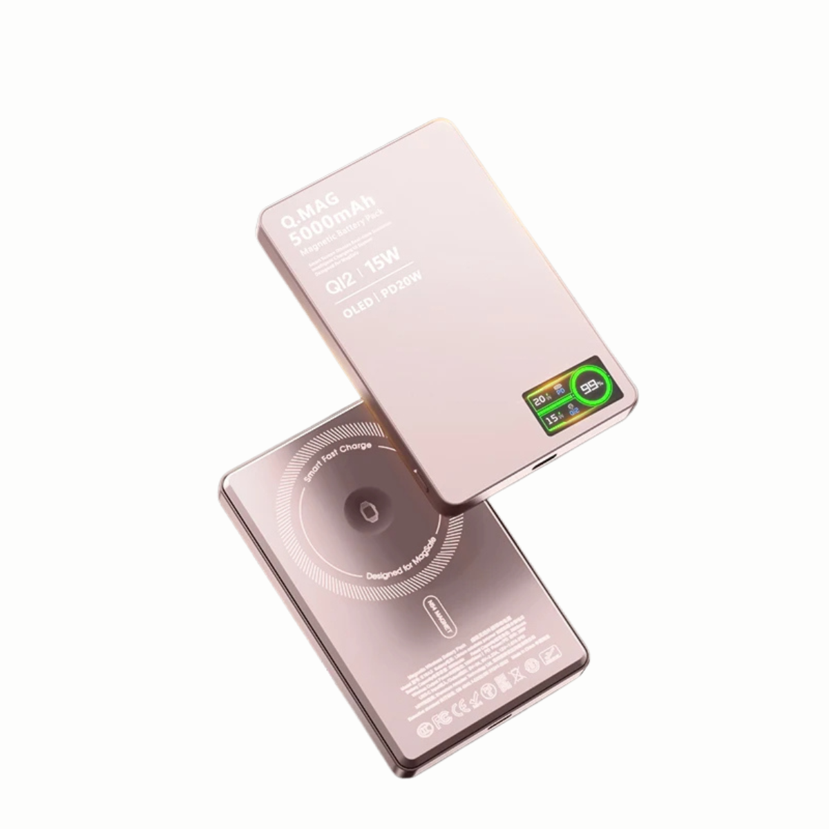 3-In-1 Magnetic Power Bank - 15W Wireless Charger with LCD for iPhone Watch and Airpods