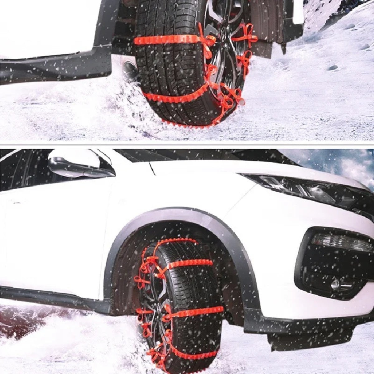 20 Pcs Snow Chains - Universal Anti-Slip Tire Traction Belts for Winter