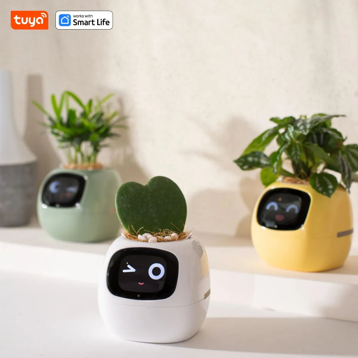 Ai Smart Flowerpot - Interactive Planter with Sensors and Expressive Animations for Indoor Decor