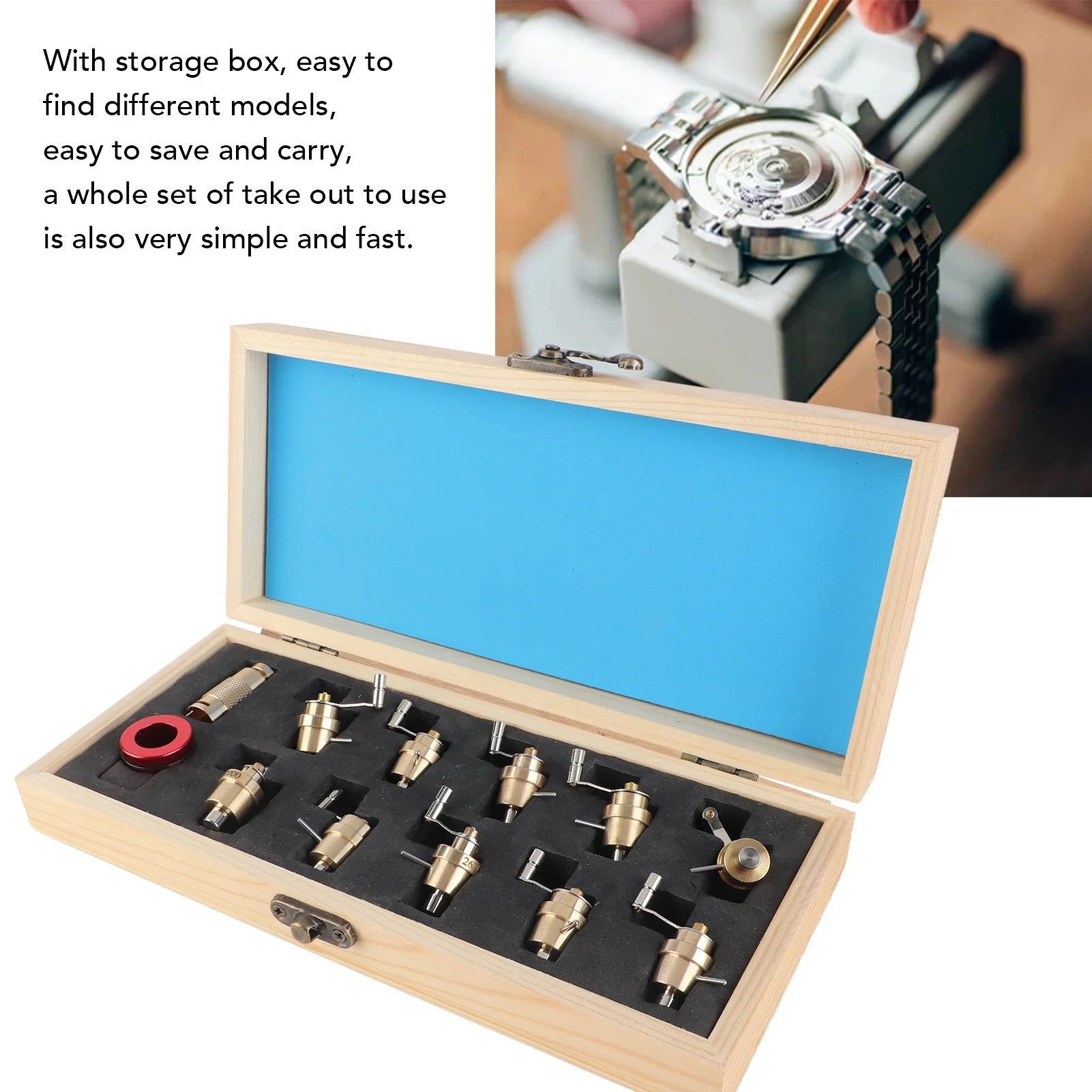 Watch Mainspring Winder Set - Brass Steel Repair Tool Kit