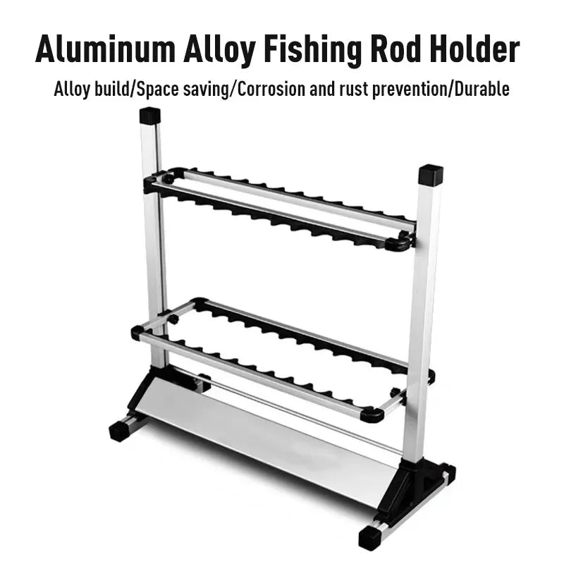 Aluminum Fishing Rod Rack - 24-Rod Freestanding Storage Stand