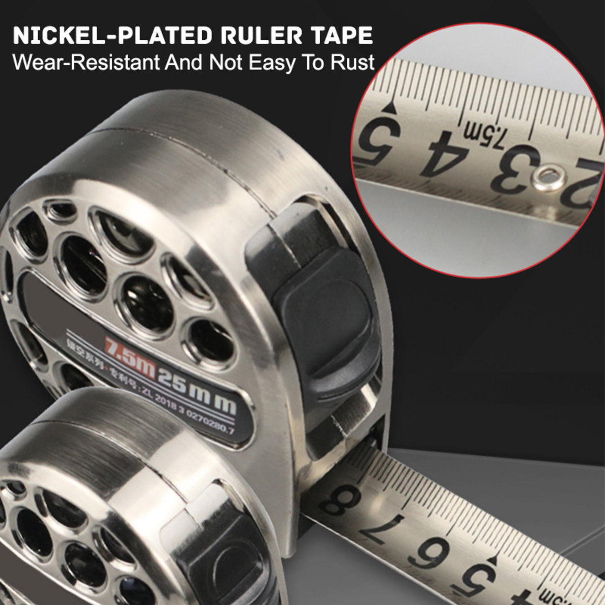 Metric Tape Measure - Stainless Steel Retractable Ruler Anti-Corrosion Hollow Design Tool