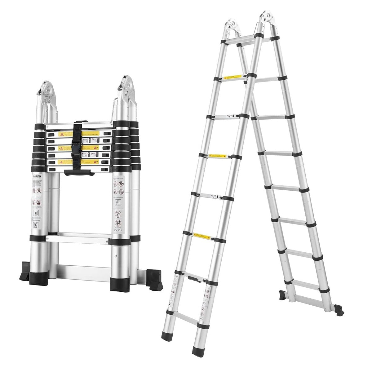 Telescopic Ladder - 3.8 M/5 M A-Frame Aluminium Non-Slip 330.8 Lbs