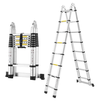 Telescopic Ladder - 3.8 M/5 M A-Frame Aluminium Non-Slip 330.8 Lbs