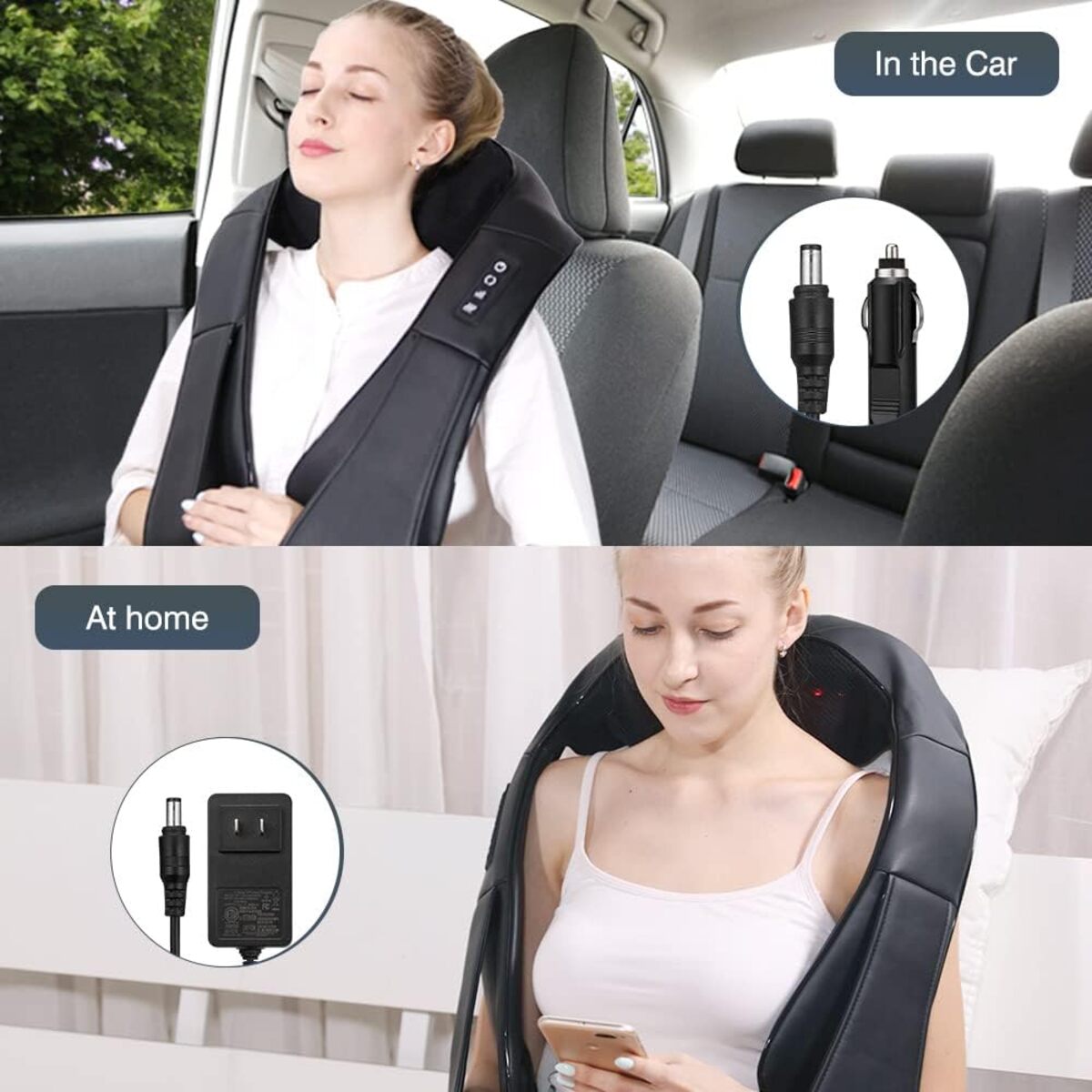 Shiatsu Neck and Shoulder Massager - Heated Kneading Back Massage Device