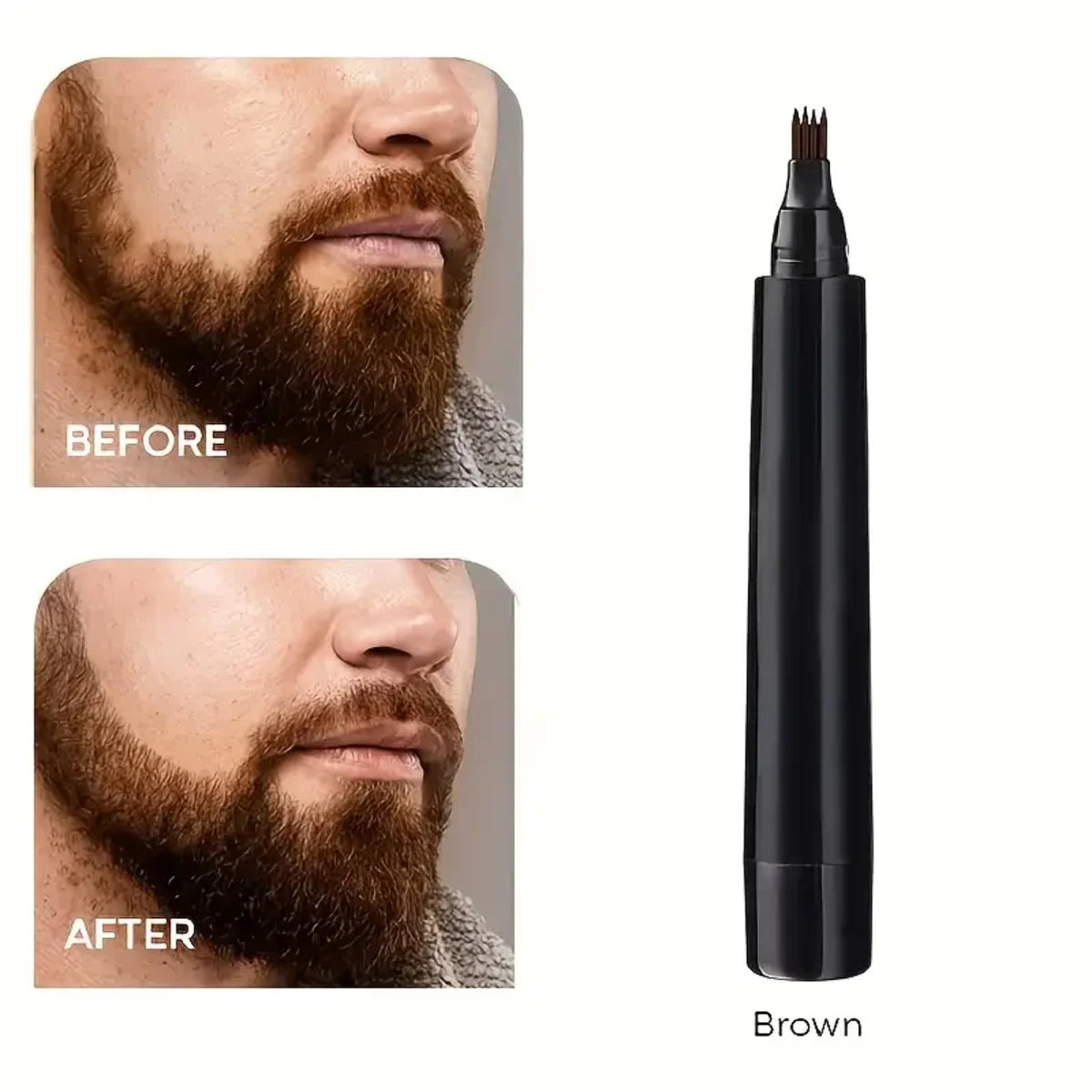 Beard Filling Pen Kit Waterproof Pencil Brush for Shaping and Colouring