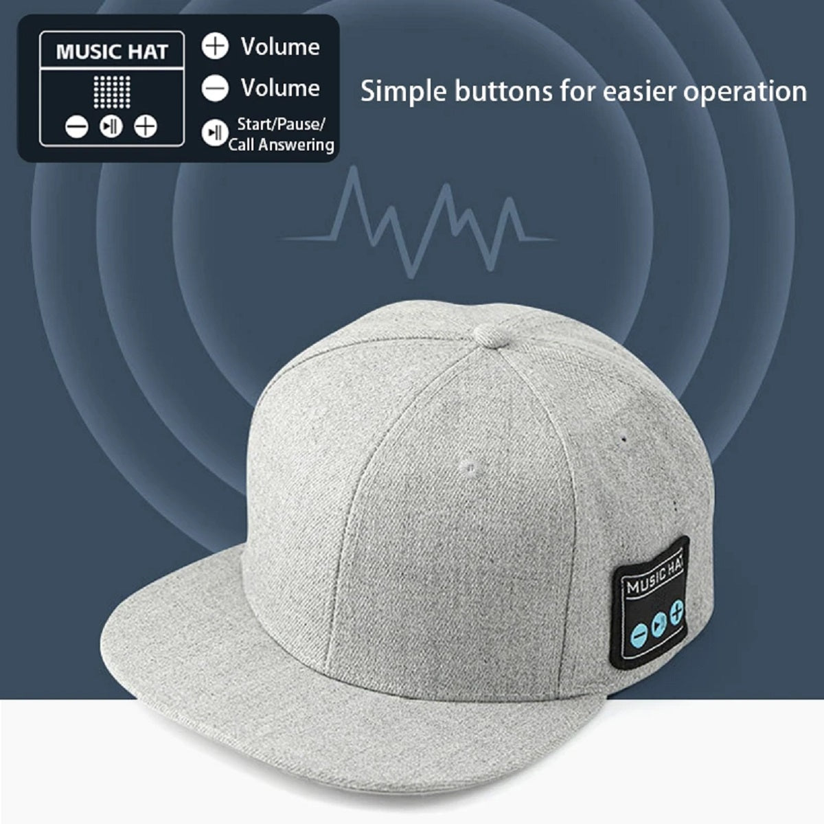 Bluetooth Music Hat - Wireless Speaker Baseball Cap with Mic