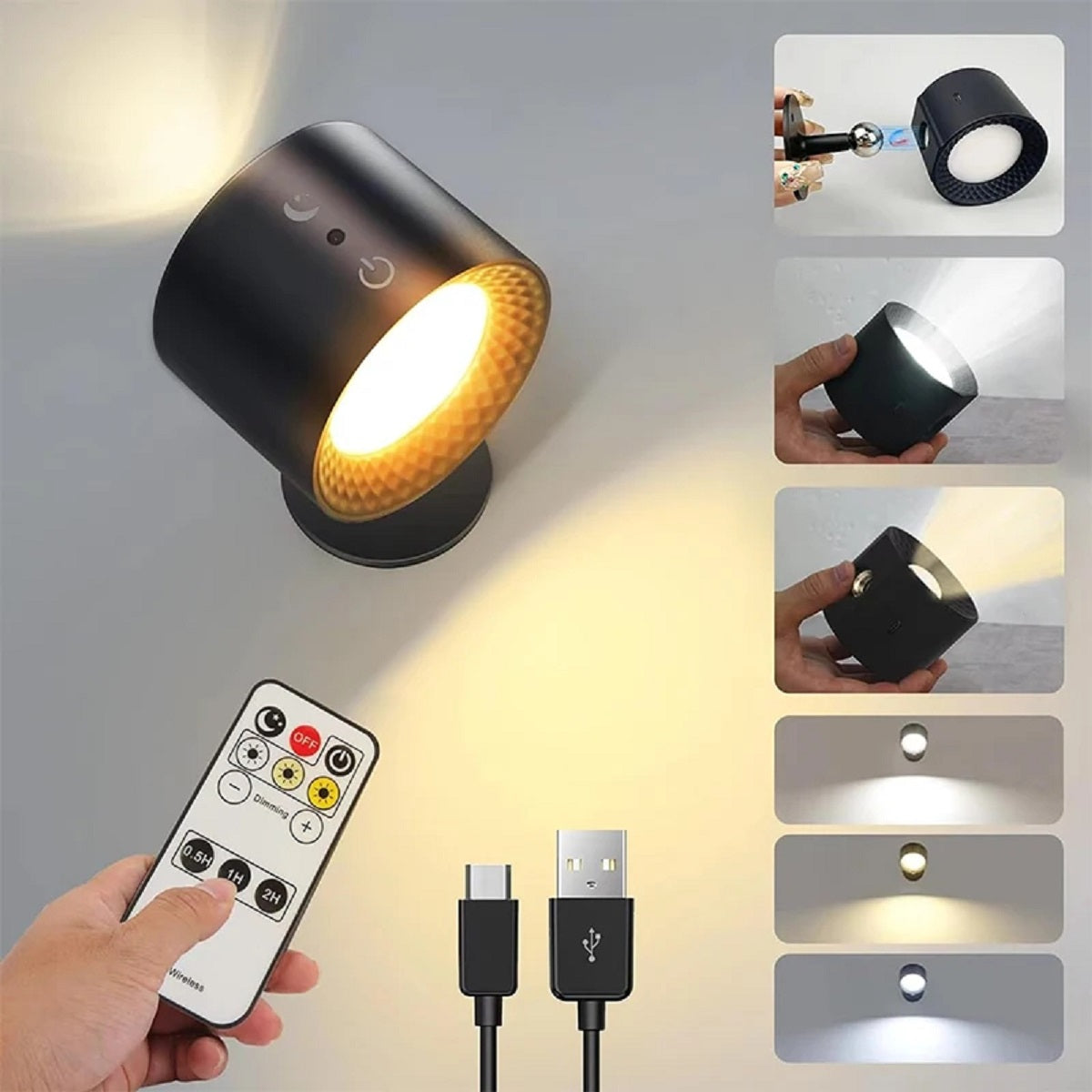 LED Double Head Wall Lamp - Touch and Remote Control