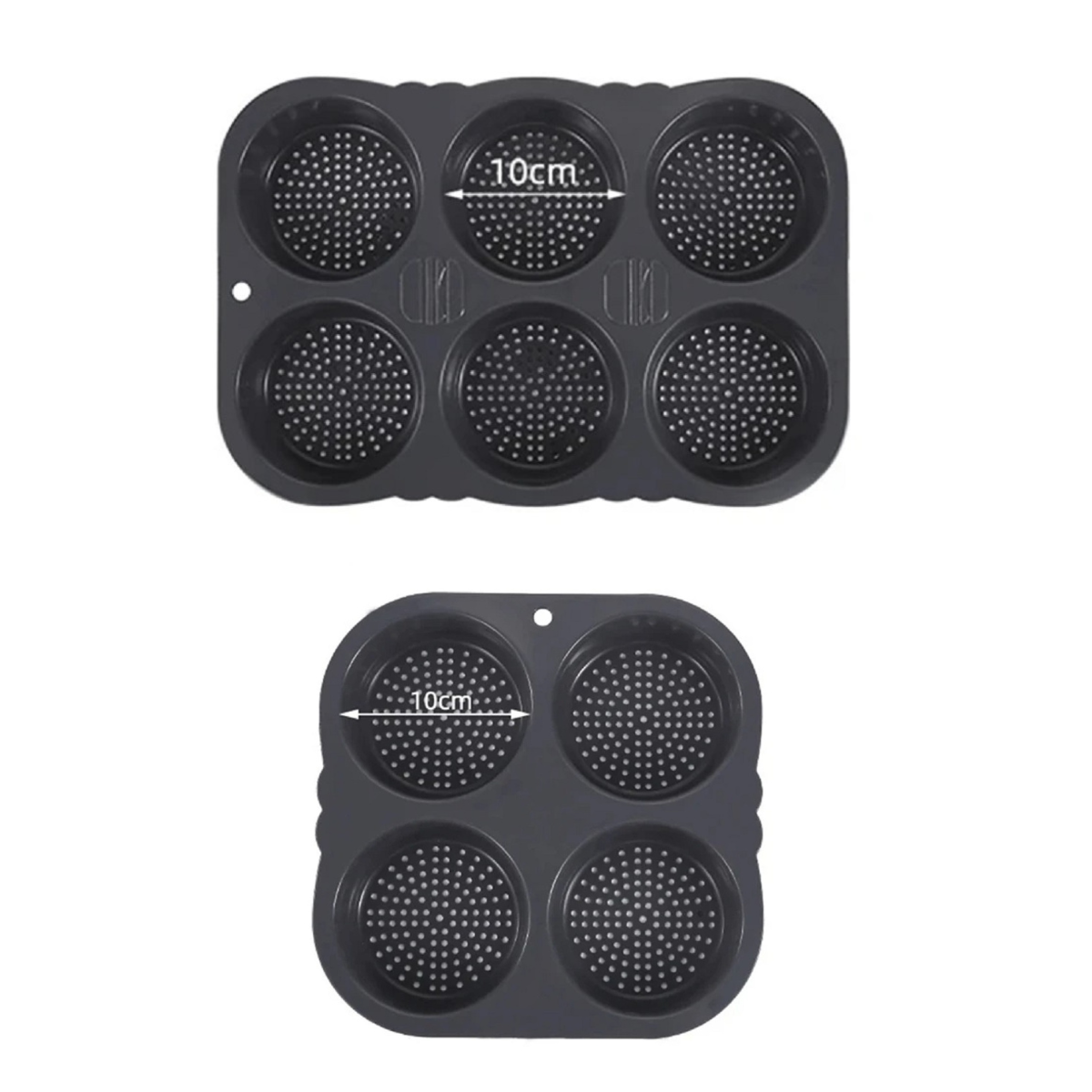 Non-Stick Silicone Hamburger Bun Baking Mold - Easy-Release Bread Pan
