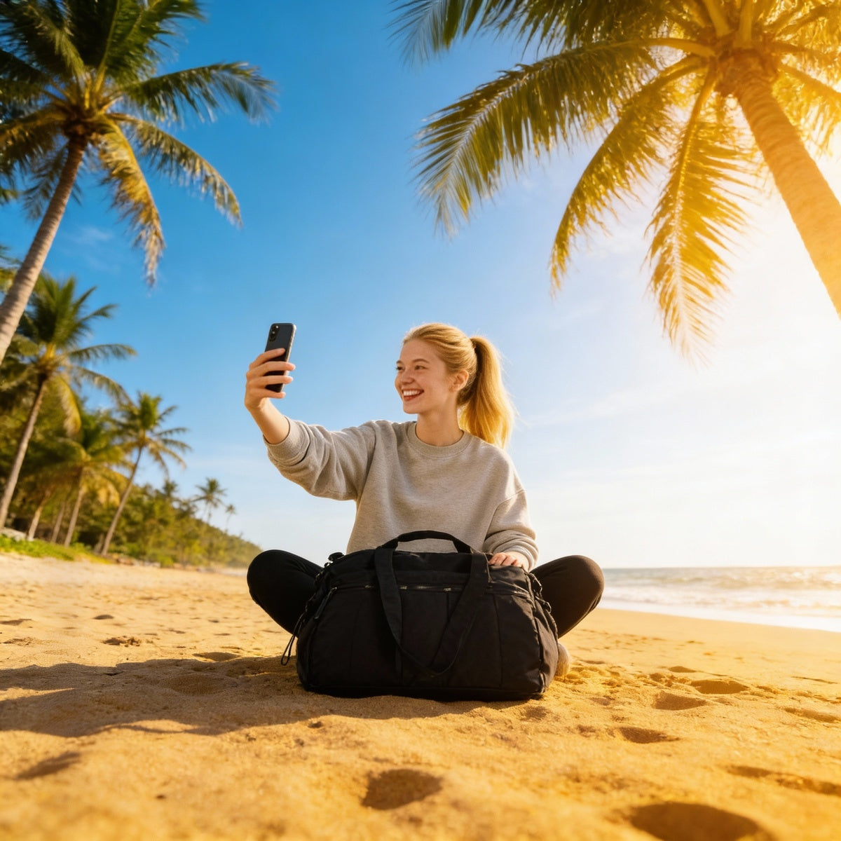 Women's Travel Duffel Bag - Lightweight Gym & Weekend Tote with Waterproof Pockets