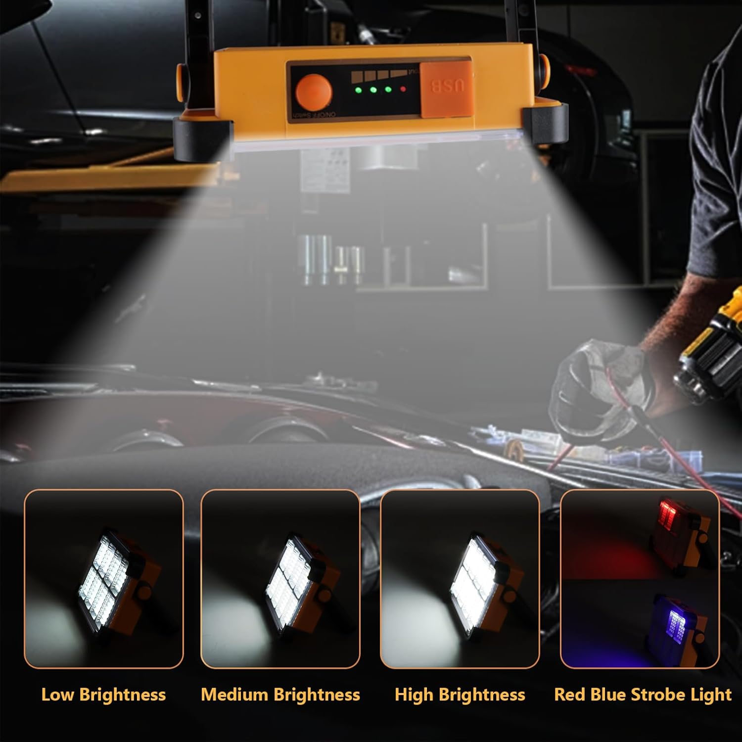 Solar Flood Light - Rechargeable Outdoor LED Spotlight for Construction and Yard