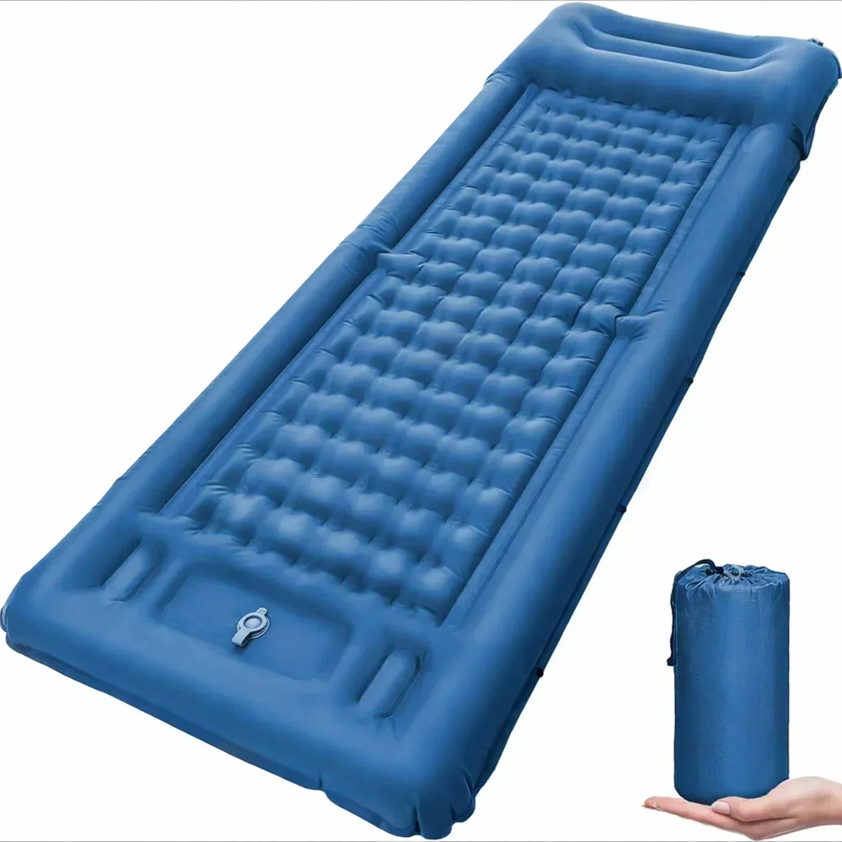Self-Inflating Camping Mattress - Ultralight Air Mat with Built-In Pump