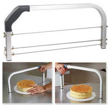 Adjustable Cake Leveler - Stainless Steel Slicer with 3 Blades