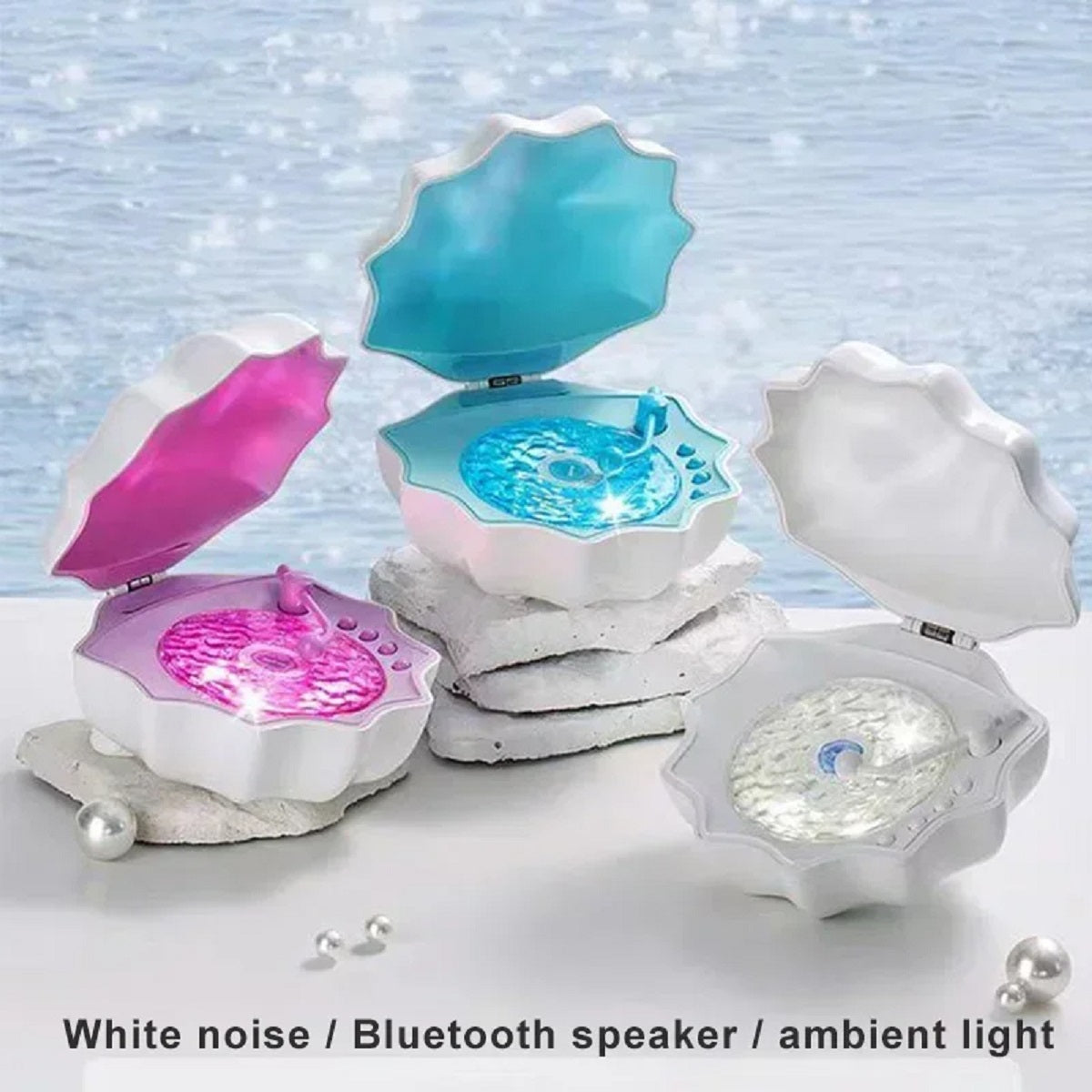 Wave Vinyl Player - Retro Bluetooth Speaker with White Noise and Lights
