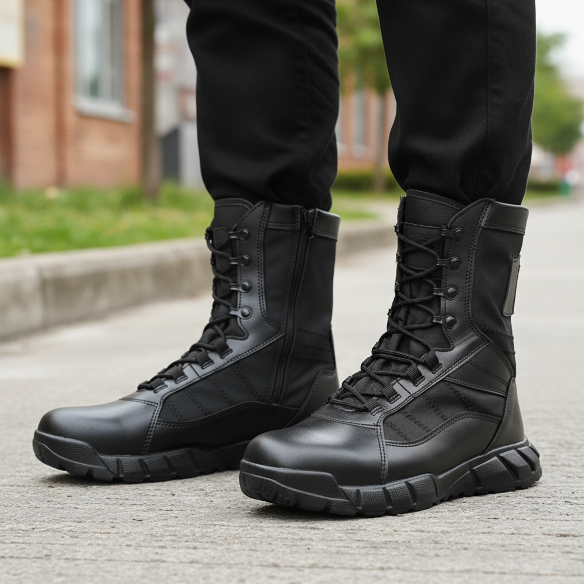 Men's Tactical Combat Boots - Lightweight Waterproof and Breathable Hiking Shoes