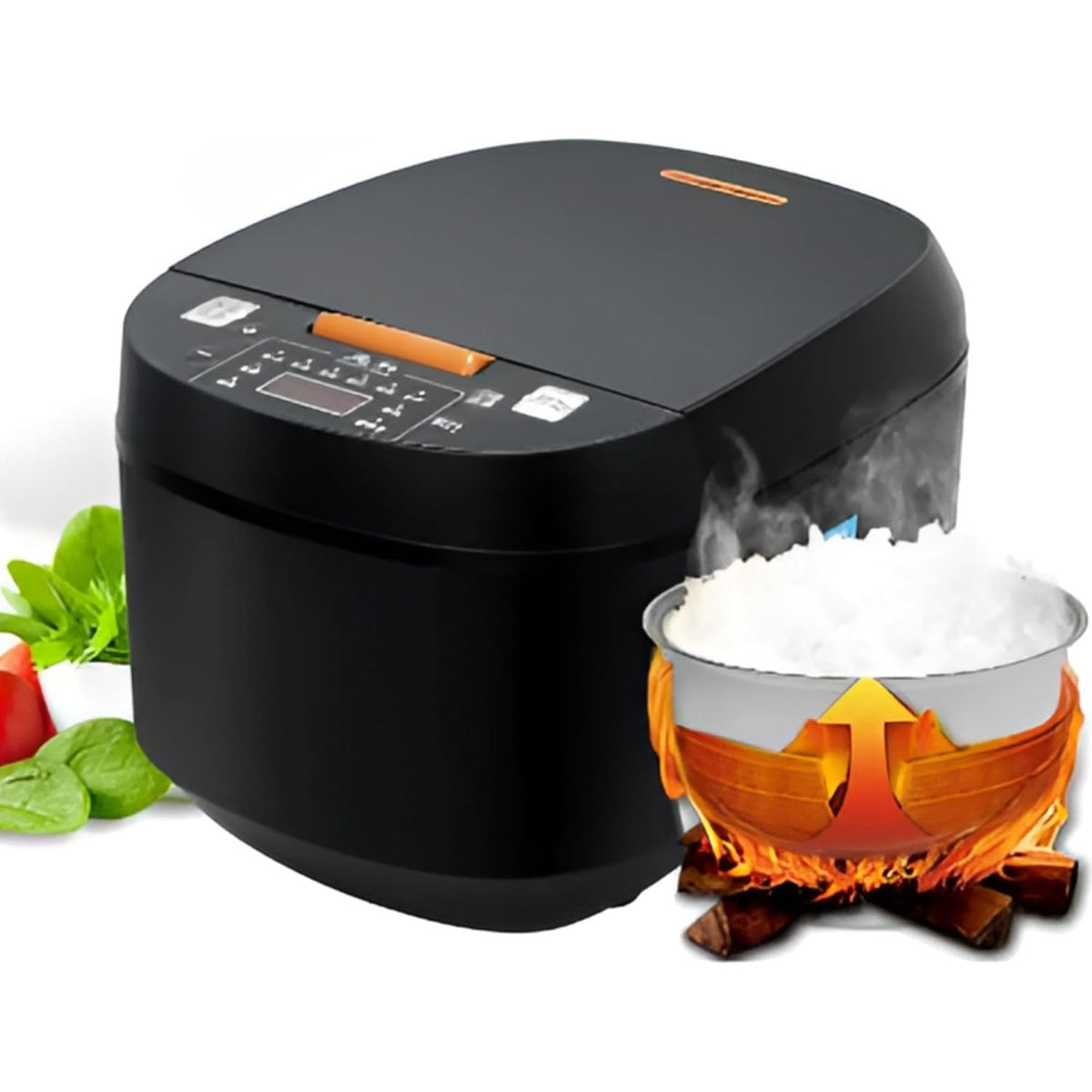 5 qt Electric Rice Cooker - Multi-Functional Steamer with Non-Stick Pot and LCD Display