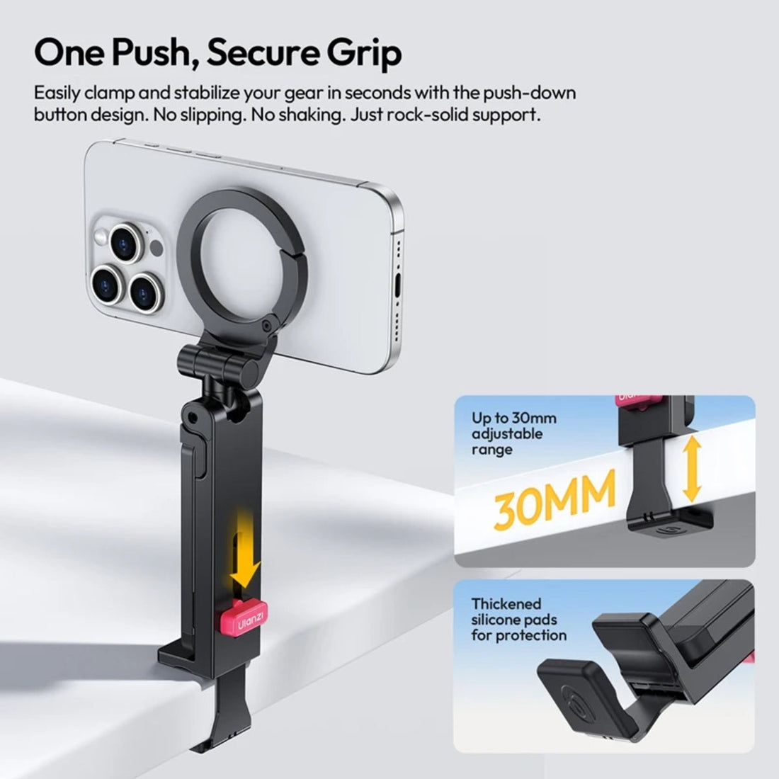360° Phone Holder Mount - MagSafe Adjustable Tripod Clamp for iPhone