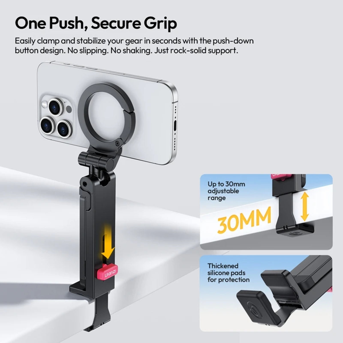 360° Phone Holder Mount - MagSafe Adjustable Tripod Clamp for iPhone