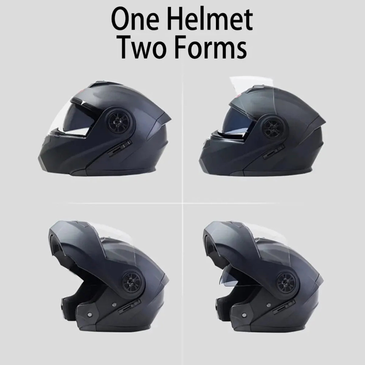 Dual-Lens Flip-Up Motorcycle Helmet - Full Face Modular Motocross