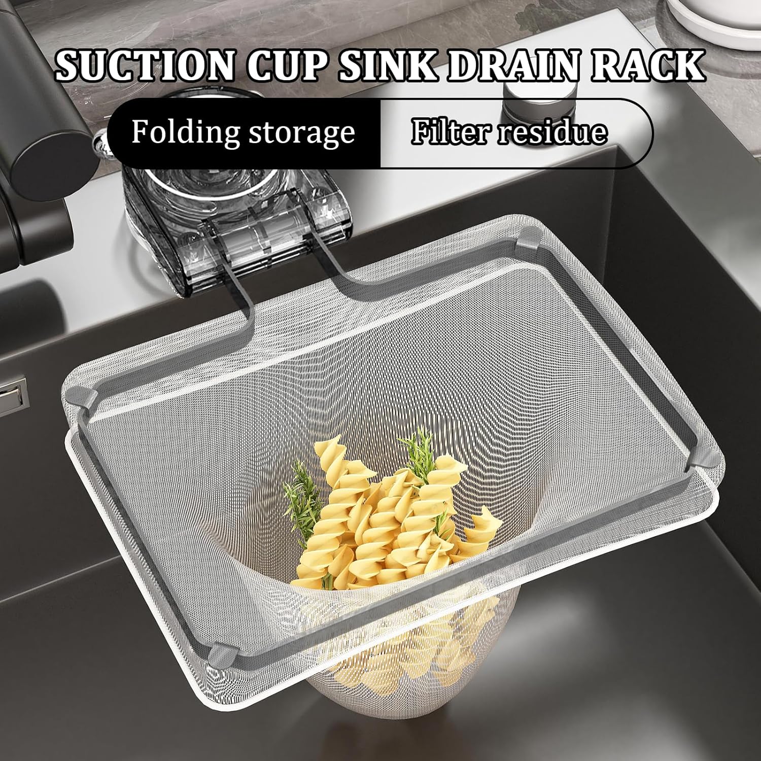 Kitchen Sink Filter Rack - Suction Cup Drain