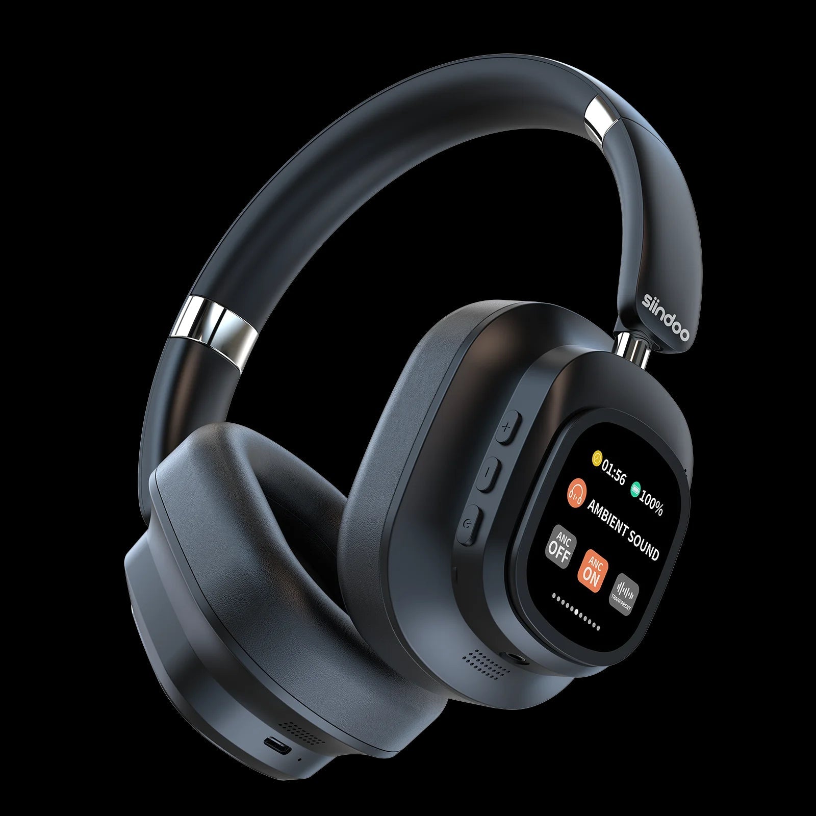 Hybrid Wireless Headphones - Headset with LED Screen and Magnetic Touch Control