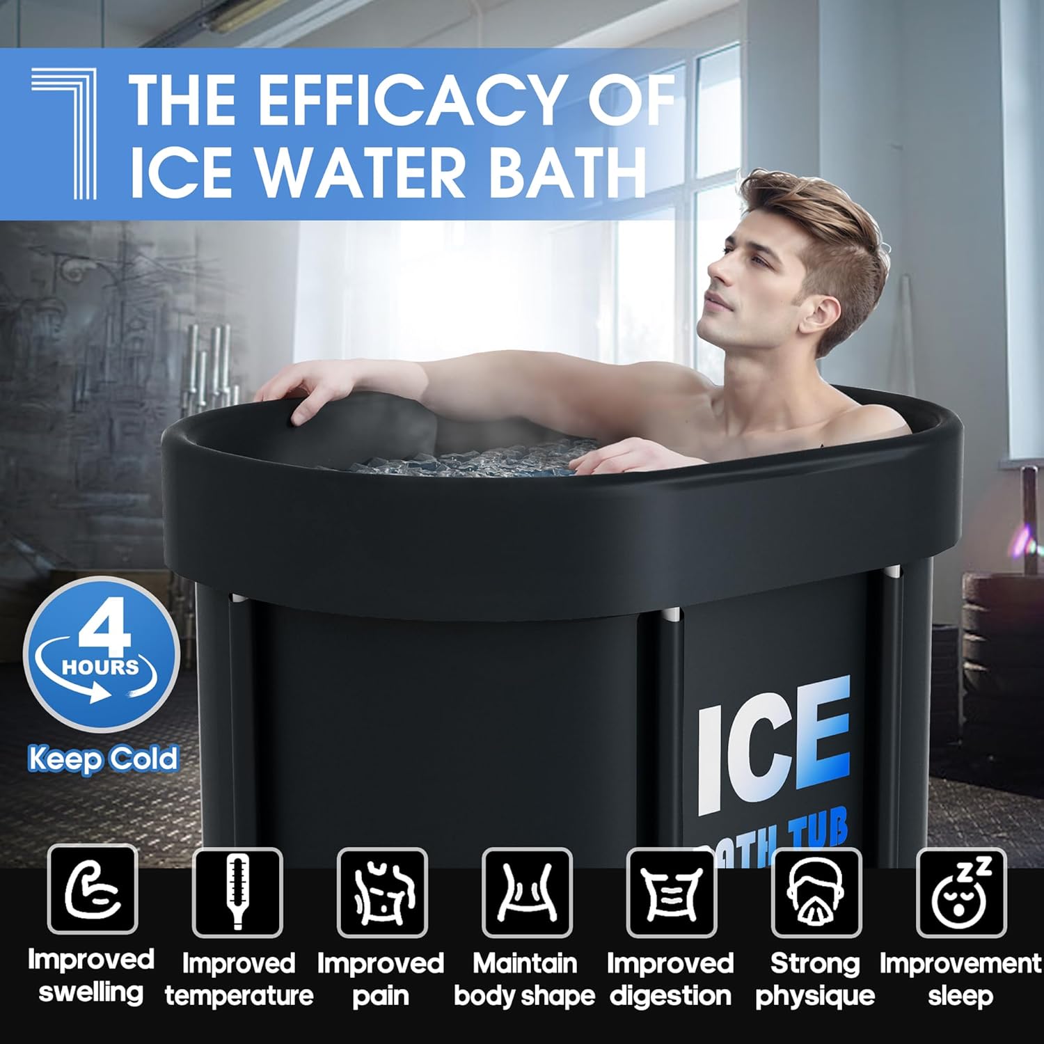 Oval Ice Bath Tub - 450L Portable Cold Plunge
