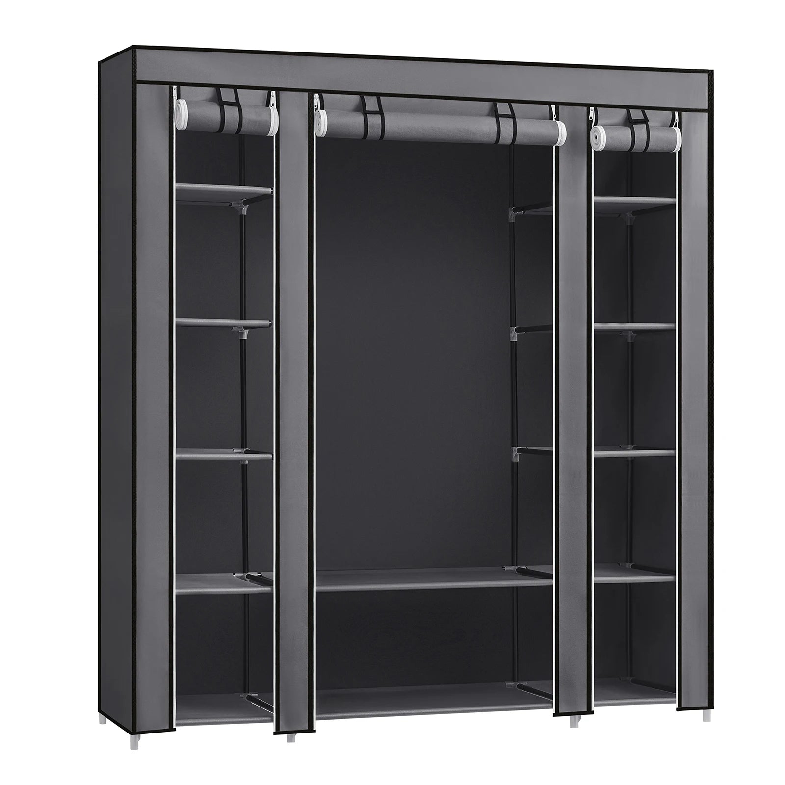 Portable Closet Wardrobe - Clothes Rail with Fabric Cover and Storage
