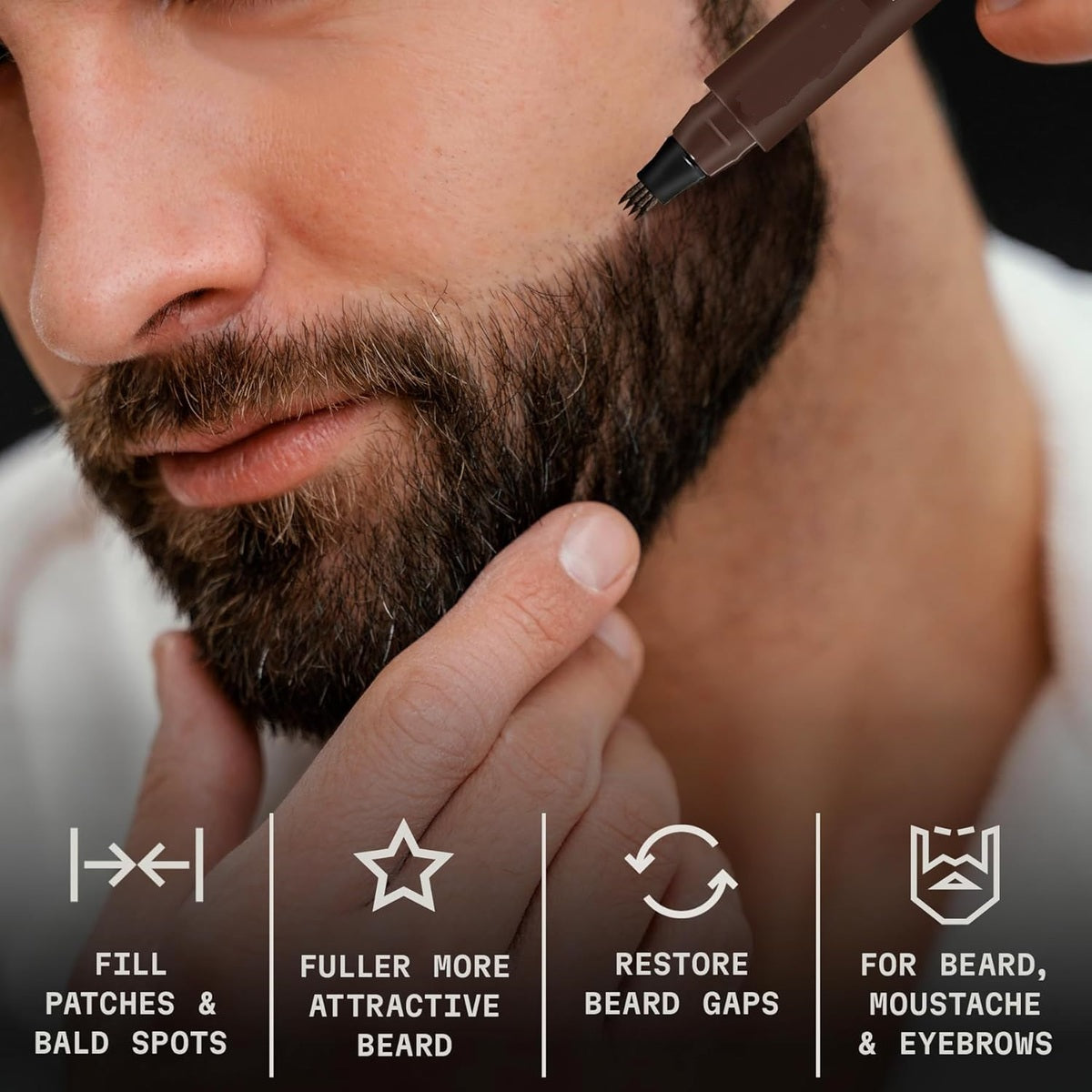 Beard Filling Pen Kit Waterproof Pencil Brush for Shaping and Colouring