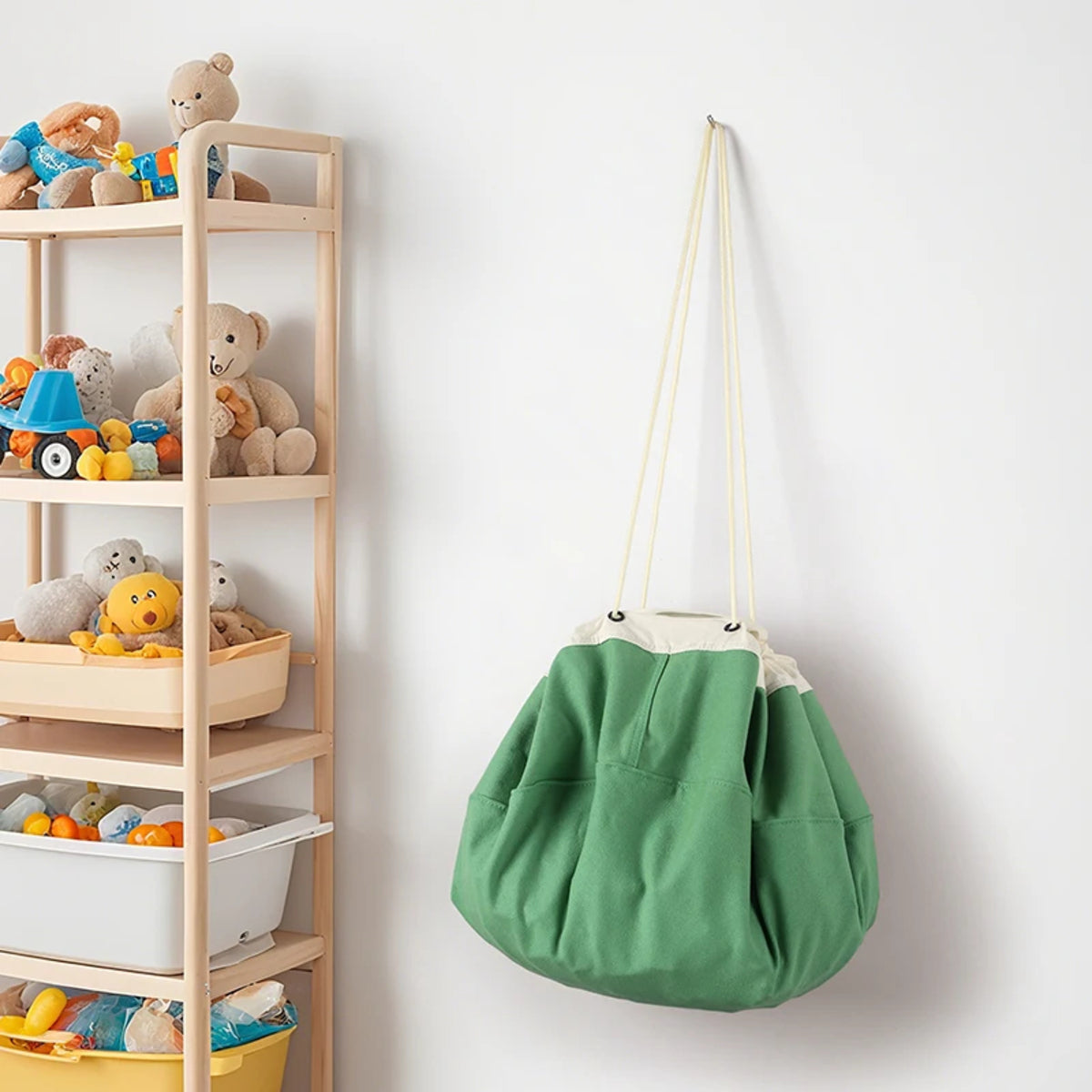 Toy Storage Bag and Play Mat - Portable Drawstring Organizer for Kids' Toys